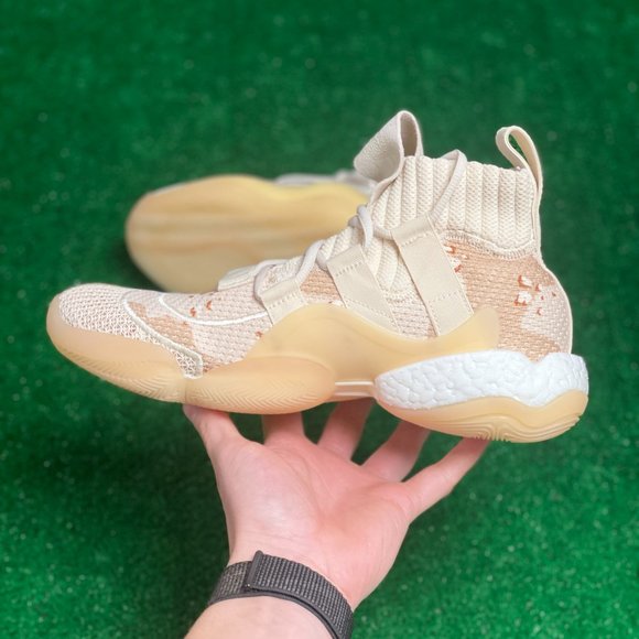 Adidas Crazy BYW X Pharrell Hu Mens Basketball Shoes Beige Camo EE6005 NEW Sz 8 - Picture 2 of 4